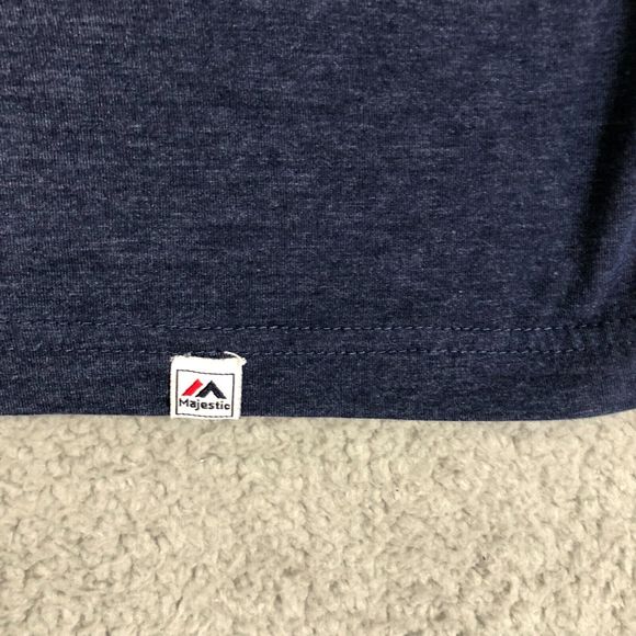 New York Yankees Shirt Mens 2XLarge Navy Blue Majestic MLB Baseball Graphic Tee - Picture 3 of 7